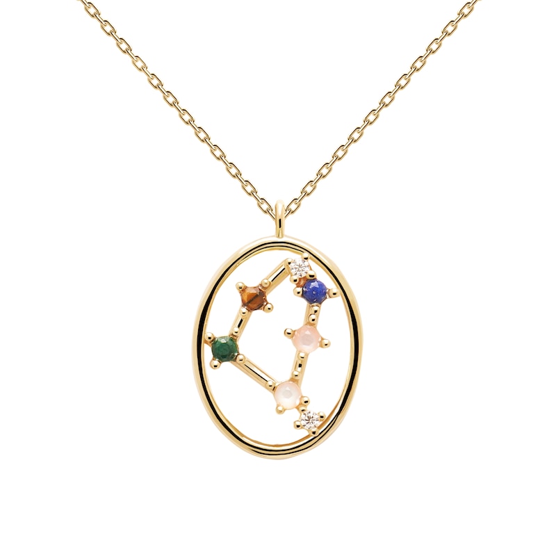 PDPAOLA  Capricorn 18ct Gold Plated Gemstones Pendant