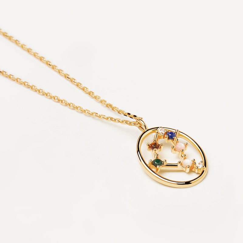 Main Image 2 of PDPAOLA  Capricorn 18ct Gold Plated Gemstones Pendant