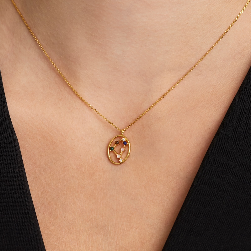 Main Image 3 of PDPAOLA  Capricorn 18ct Gold Plated Gemstones Pendant