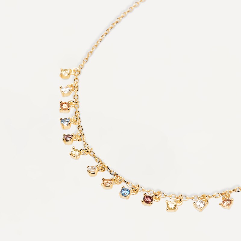 PDPAOLA 18ct Gold Plated Zirconia Necklace