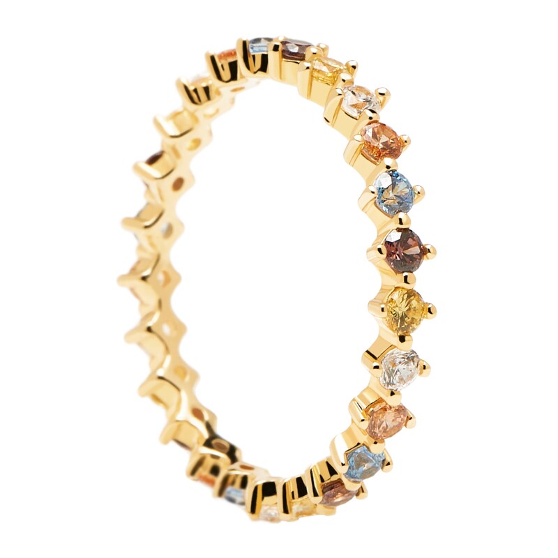 Main Image 1 of PDPAOLA  18ct Gold Plated Zirconia Ring Size L