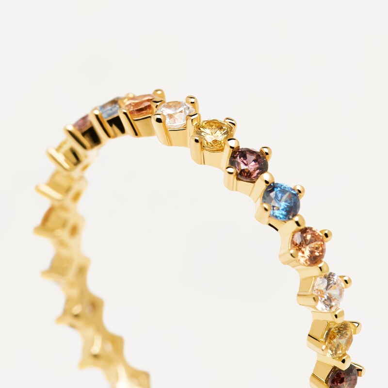 Main Image 3 of PDPAOLA  18ct Gold Plated Zirconia Ring Size L