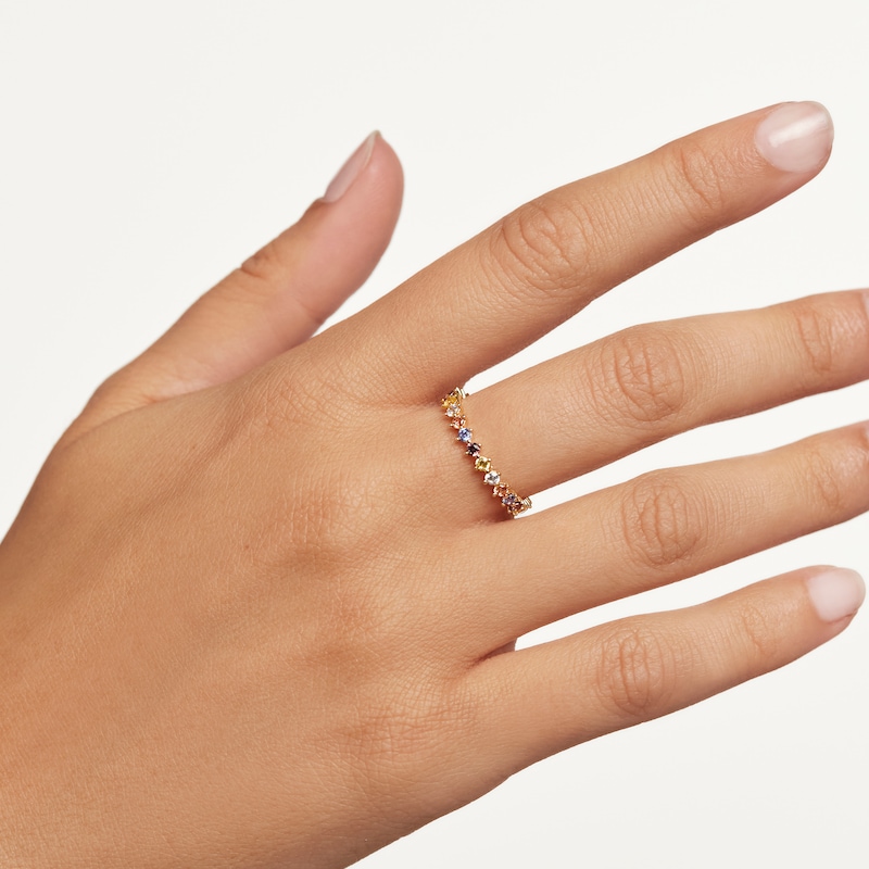 Main Image 5 of PDPAOLA  18ct Gold Plated Zirconia Ring Size L