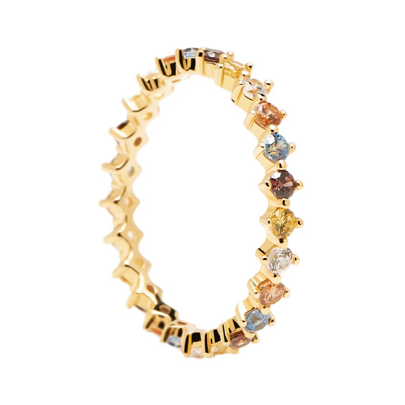 PDPAOLA  18ct Gold Plated Zirconia Ring Size M-N