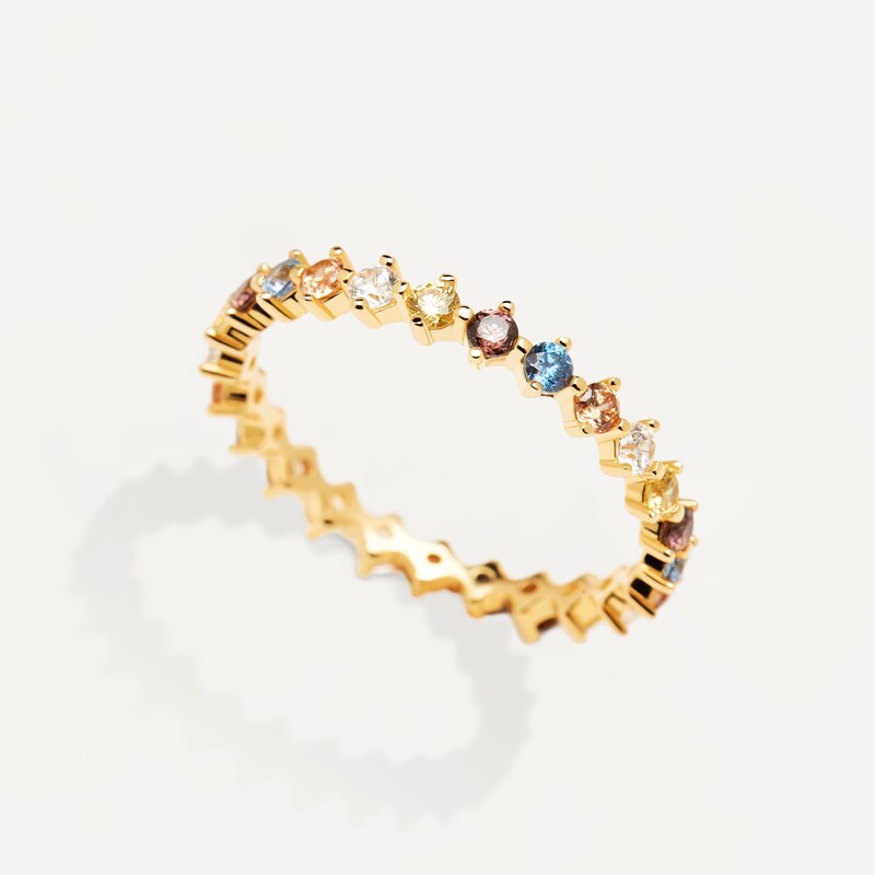 PDPAOLA  18ct Gold Plated Zirconia Ring Size M-N