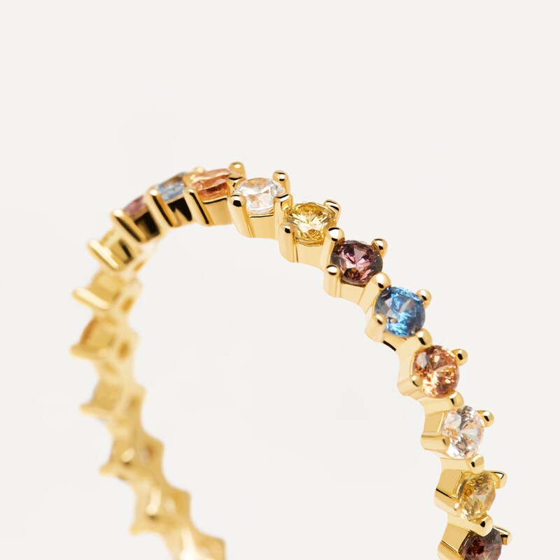 PDPAOLA  18ct Gold Plated Zirconia Ring Size M-N