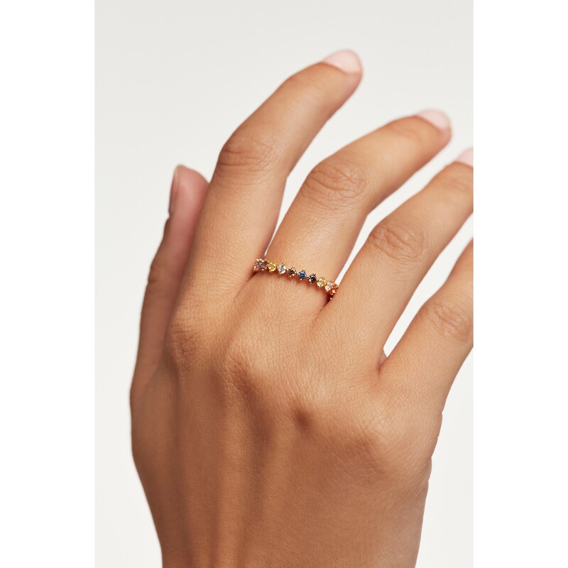 PDPAOLA  18ct Gold Plated Zirconia Ring Size M-N