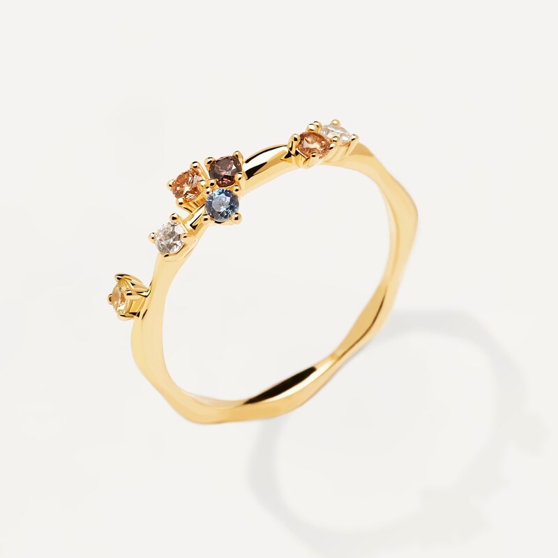 Main Image 2 of PDPAOLA  18ct Gold Plated Zirconia Ring Size M-N
