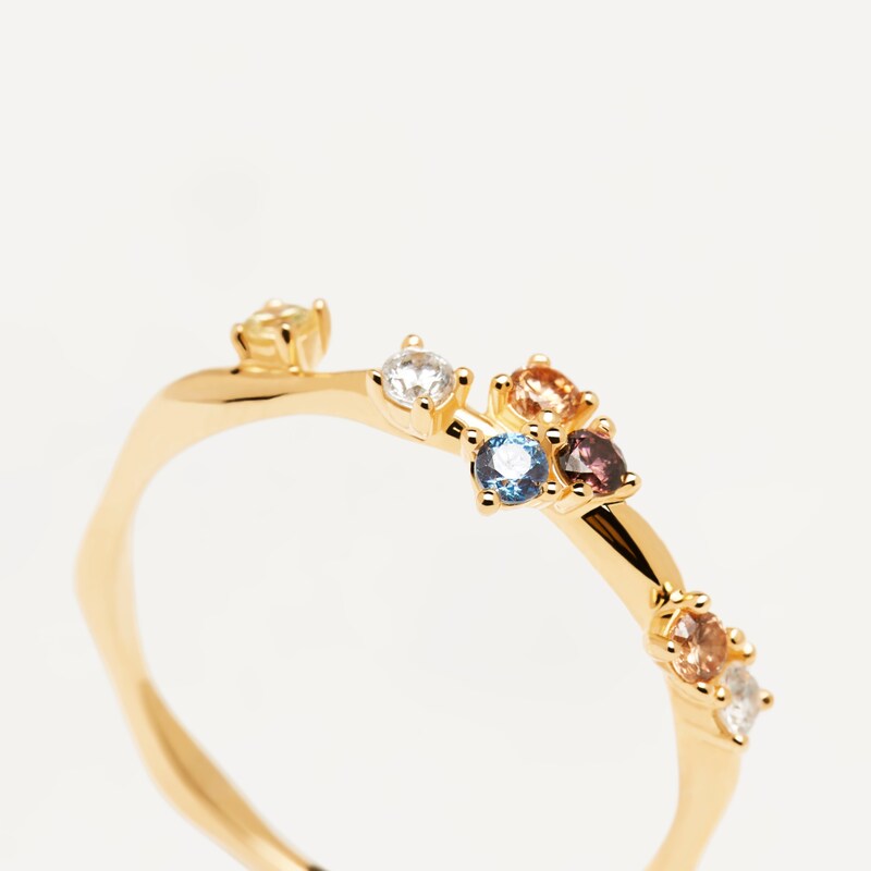 Main Image 3 of PDPAOLA  18ct Gold Plated Zirconia Ring Size M-N