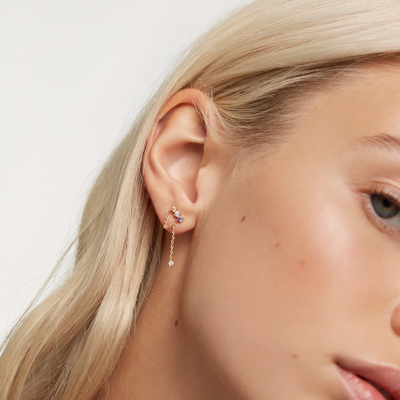 Main Image 3 of PDPAOLA  18ct Gold Plated Zirconia Stud Earrings