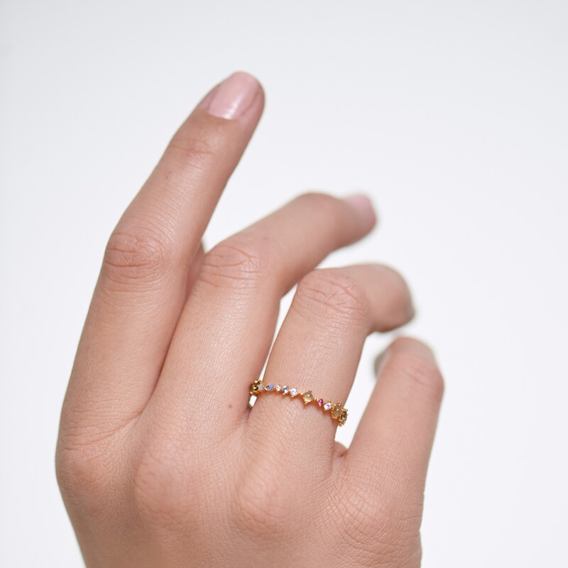 Main Image 3 of PDPAOLA  Papillon 18ct Gold Plated Gemstone Ring Size L