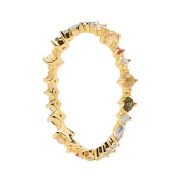 PDPAOLA  Papillon 18ct Gold Plated Gemstone Ring Size M-N