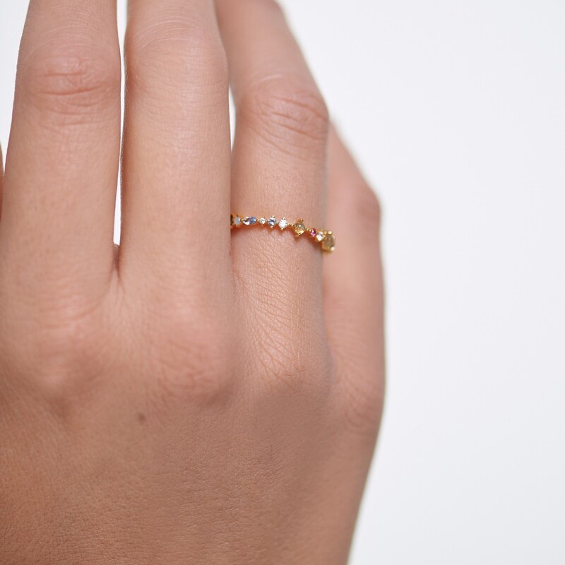 Main Image 4 of PDPAOLA  Papillon 18ct Gold Plated Gemstone Ring Size M-N