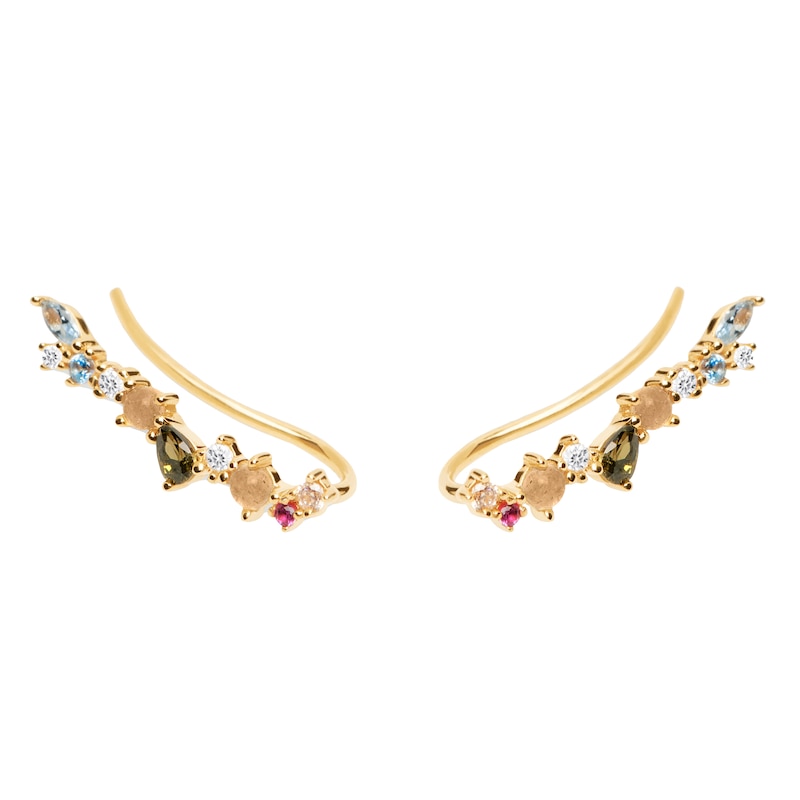 Main Image 1 of PDPAOLA  Euphoria 18ct Gold Plated Gemstone Stud Earrings