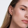 Thumbnail Image 1 of PDPAOLA  Halo 18ct Gold Plated Gemstone Half Hoop Earrings
