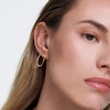 Thumbnail Image 2 of PDPAOLA  Halo 18ct Gold Plated Gemstone Half Hoop Earrings