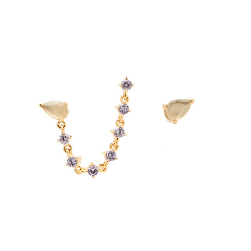 Main Image 1 of PDPAOLA  Joanne 18ct Gold Plated Zirconia Stud Earrings