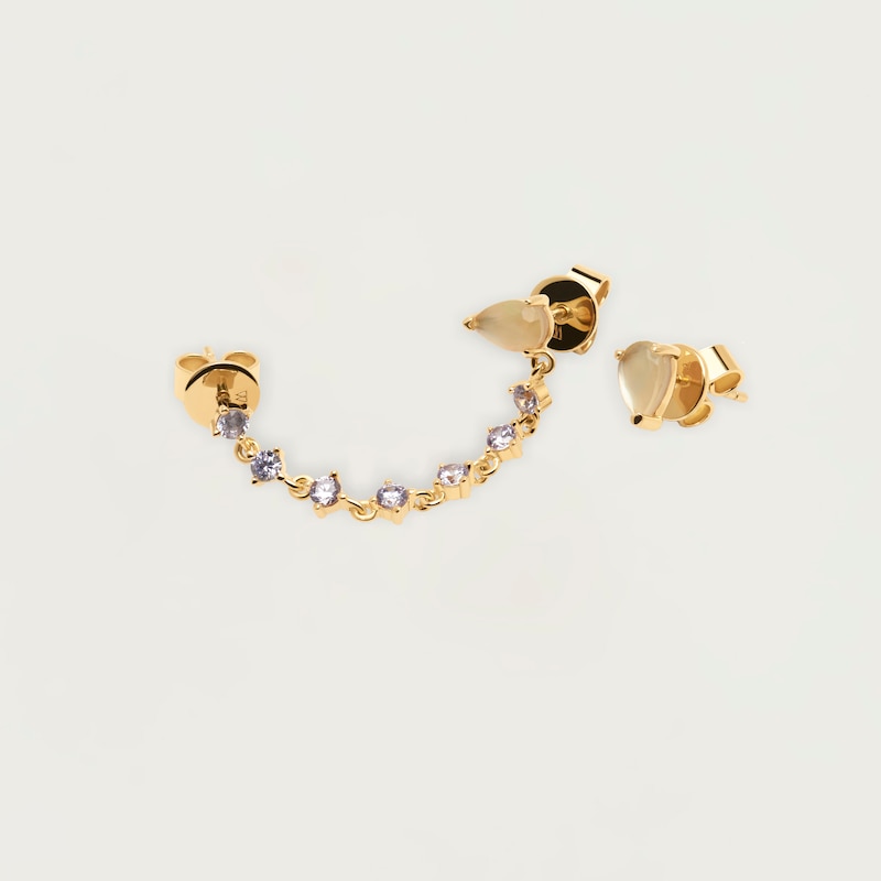 Main Image 2 of PDPAOLA  Joanne 18ct Gold Plated Zirconia Stud Earrings