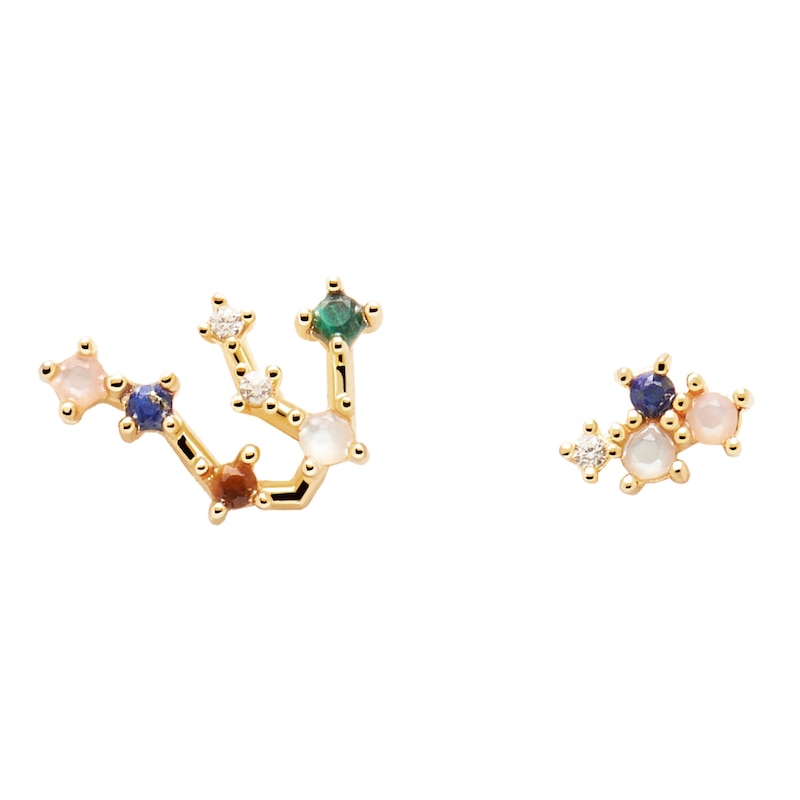 PDPAOLA  Aquarius 18ct Gold Plated Gemstones Stud Earrings