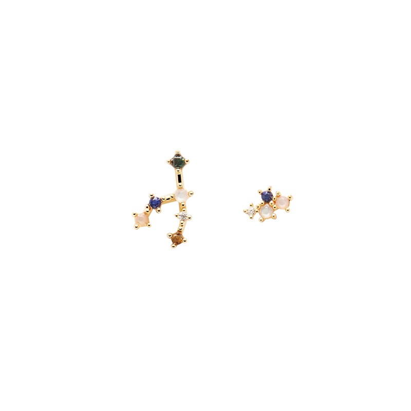 PDPAOLA  Taurus 18ct Gold Plated Gemstones Stud Earrings