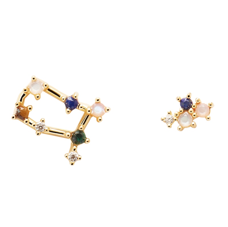 PDPAOLA  Gemini 18ct Gold Plated Gemstones Stud Earrings