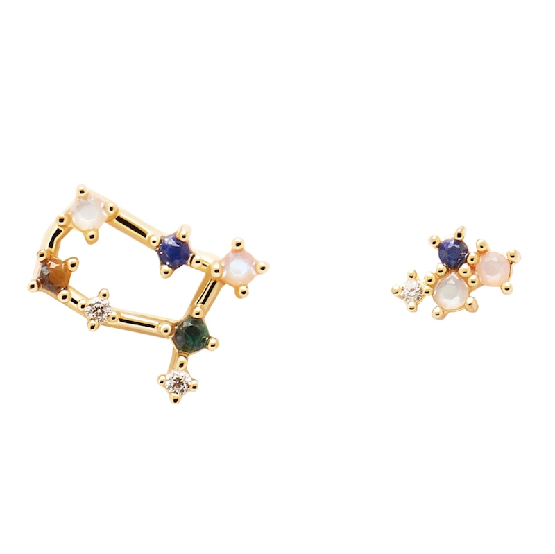 Main Image 1 of PDPAOLA  Gemini 18ct Gold Plated Gemstones Stud Earrings