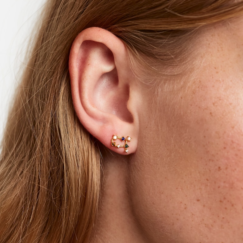 Main Image 3 of PDPAOLA  Gemini 18ct Gold Plated Gemstones Stud Earrings
