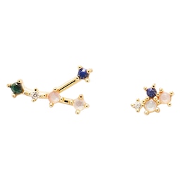 PDPAOLA  Cancer 18ct Gold Plated Gemstones Stud Earrings