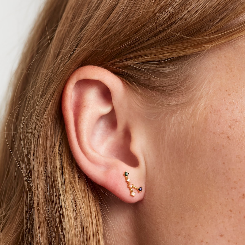 Main Image 3 of PDPAOLA  Cancer 18ct Gold Plated Gemstones Stud Earrings