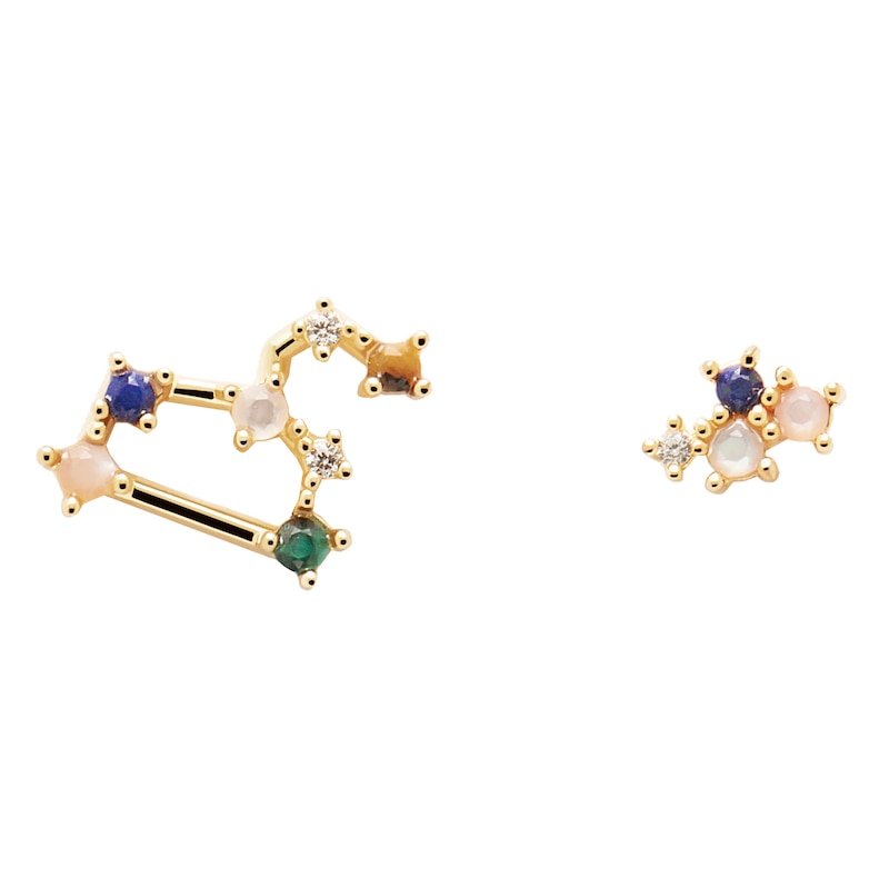 PDPAOLA  Leo 18ct Gold Plated Gemstones Stud Earrings