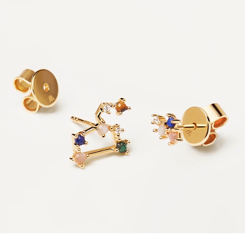 PDPAOLA  Leo 18ct Gold Plated Gemstones Stud Earrings