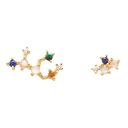 PDPAOLA  Virgo 18ct Gold Plated Gemstones Stud Earrings
