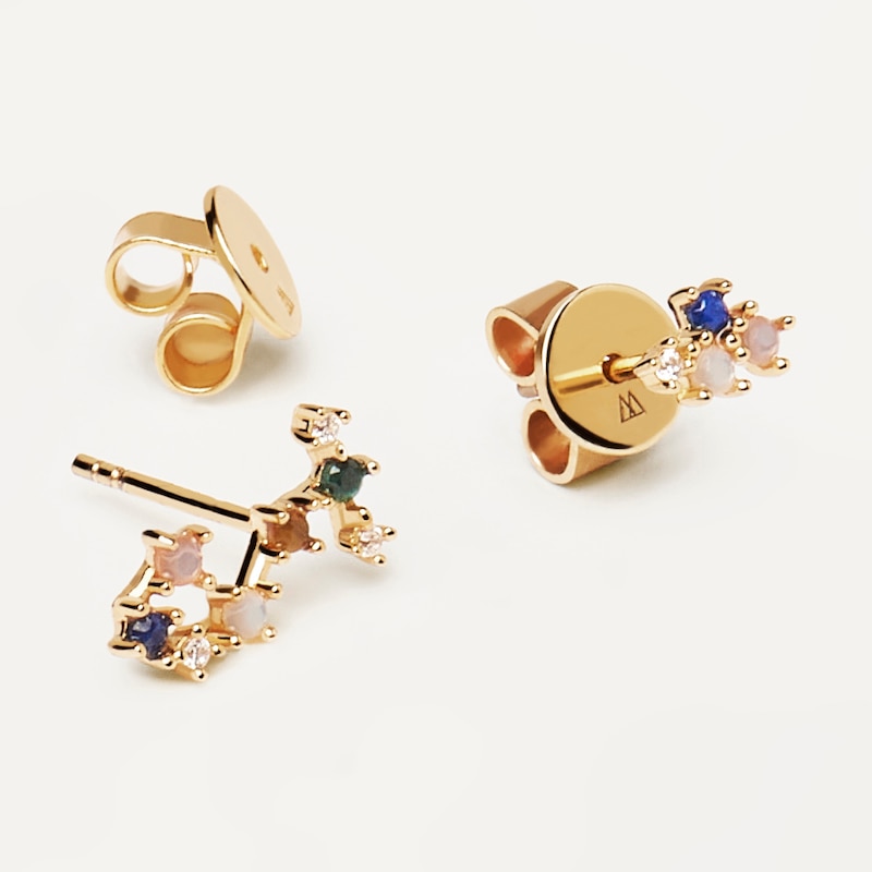 Main Image 2 of PDPAOLA  Scorpio 18ct Gold Plated Gemstones Stud Earrings
