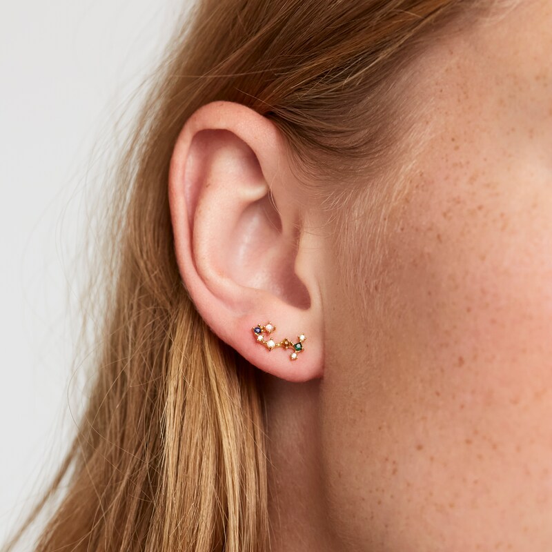 Main Image 4 of PDPAOLA  Scorpio 18ct Gold Plated Gemstones Stud Earrings