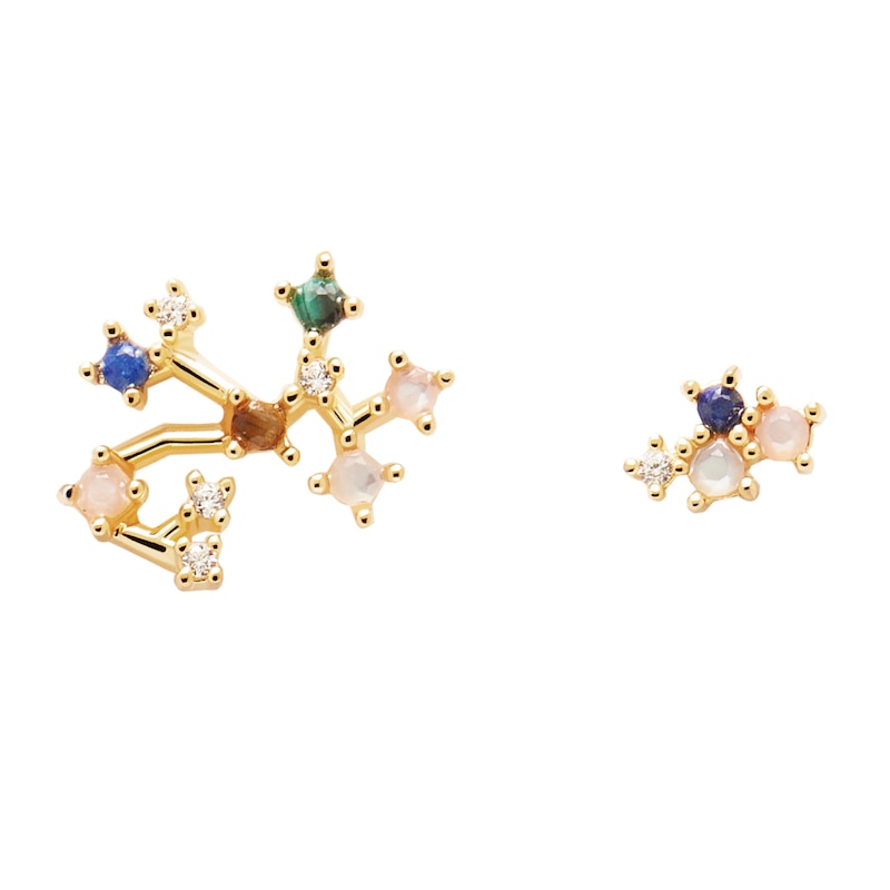 Main Image 1 of PDPAOLA  Sagittarius 18ct Gold Plated Gemstones Earrings