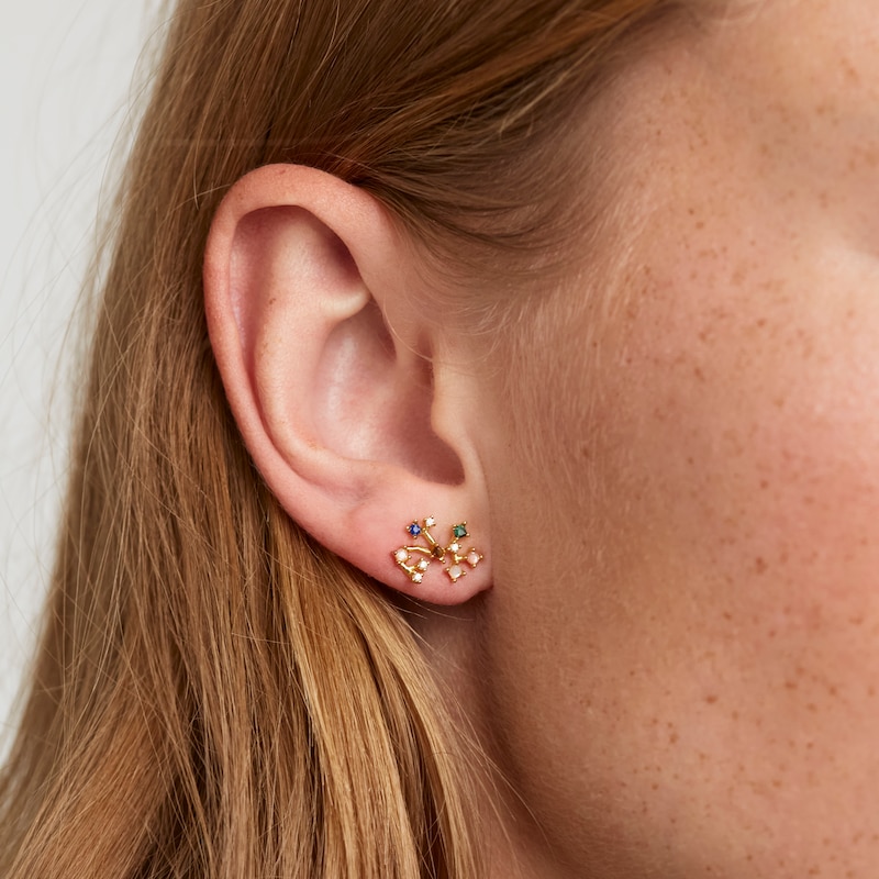 Main Image 3 of PDPAOLA  Sagittarius 18ct Gold Plated Gemstones Earrings