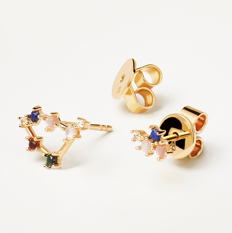 Main Image 2 of PDPAOLA  Capricorn 18ct Gold Plated Gemstones Earrings