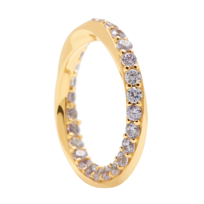PDPAOLA Cavalier 18ct Gold Plated Zirconia Ring Size L