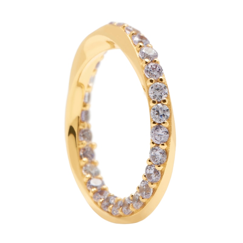 Main Image 1 of PDPAOLA Cavalier 18ct Gold Plated Zirconia Ring Size L