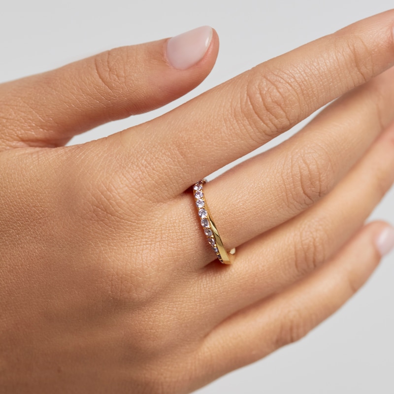Main Image 6 of PDPAOLA Cavalier 18ct Gold Plated Zirconia Ring Size L