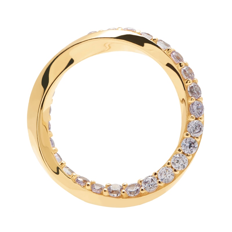Main Image 2 of PDPAOLA  Cavalier 18ct Gold Plated Zirconia Ring Size M-N