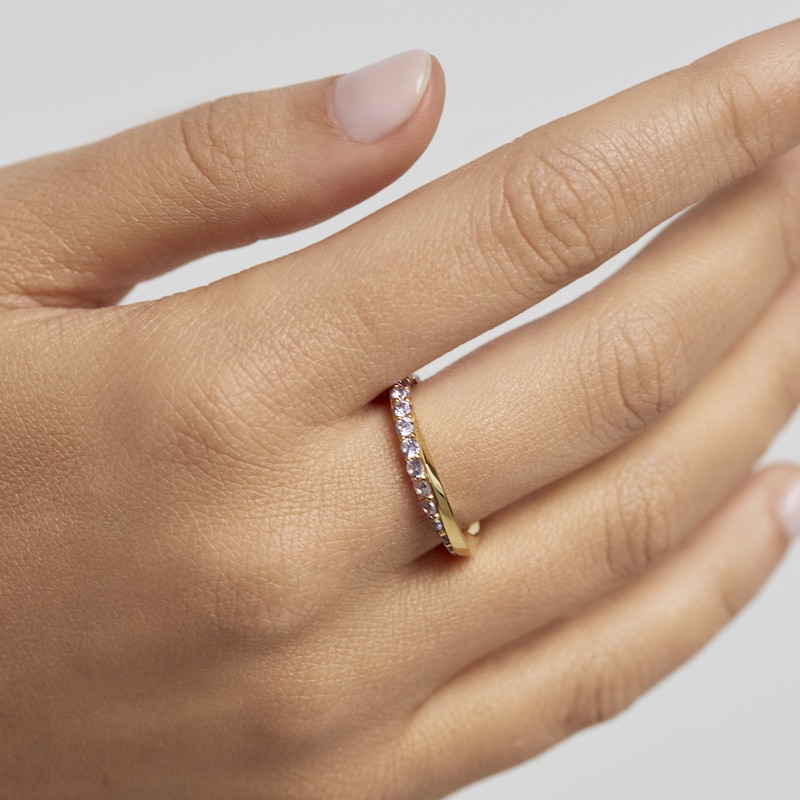 Main Image 3 of PDPAOLA  Cavalier 18ct Gold Plated Zirconia Ring Size M-N