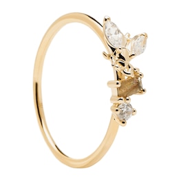 PDPAOLA  Revery 18ct Gold Plated Silver Gemstone Ring Size L