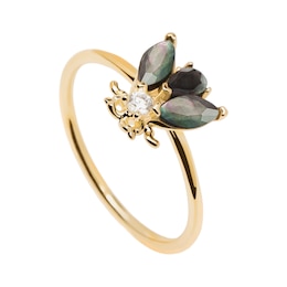 PDPAOLA  Zaza 18ct Gold Plated Silver Gemstone Ring Size L
