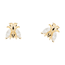 PDPAOLA  Buzz 18ct Gold Plated Zirconia Stud Earrings