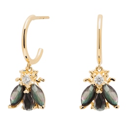 PDPAOLA  Zaza 18ct Gold Plated Gemstone Half Hoop Earrings