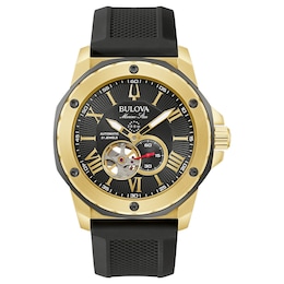 Bulova Marine Star Automatic Men's Black Strap Watch