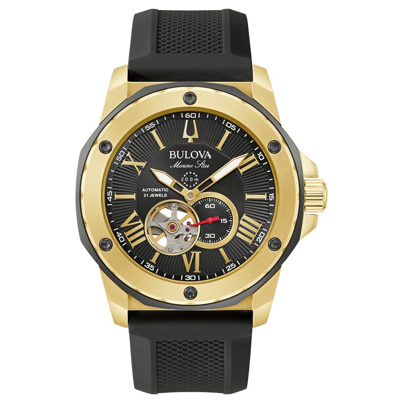 Main Image 1 of Bulova Marine Star Automatic Men's Black Strap Watch