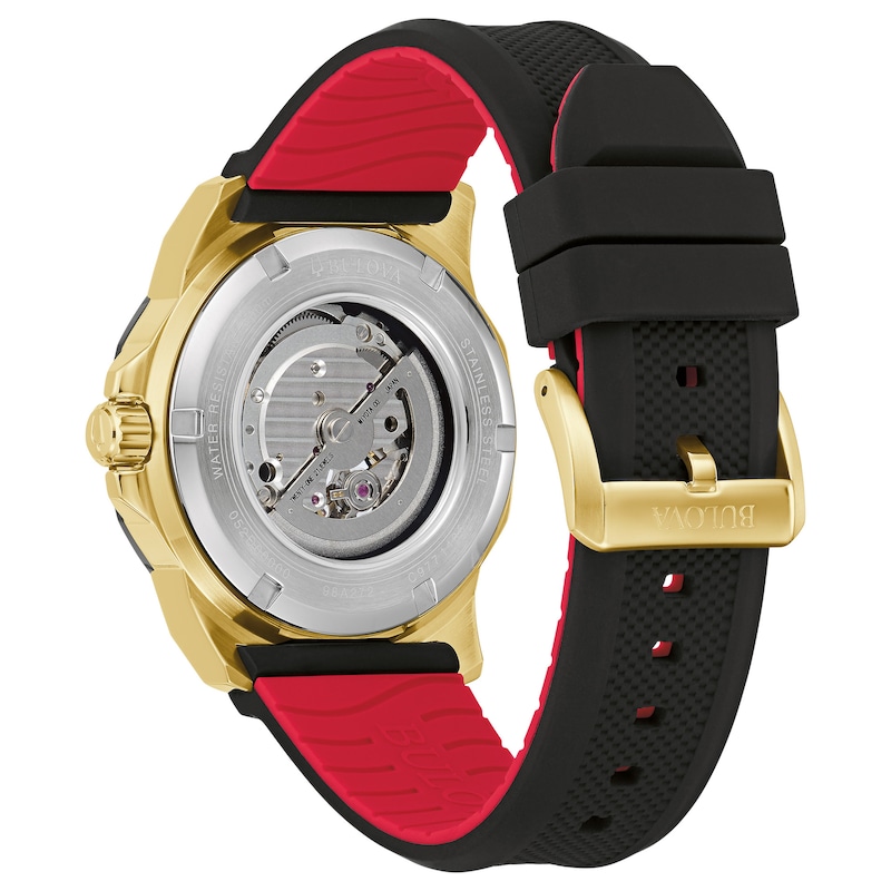 Bulova Marine Star Men's Black Silicone Strap Watch