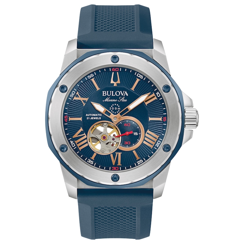 Main Image 1 of Bulova Marine Star Automatic Men's Blue Strap Watch